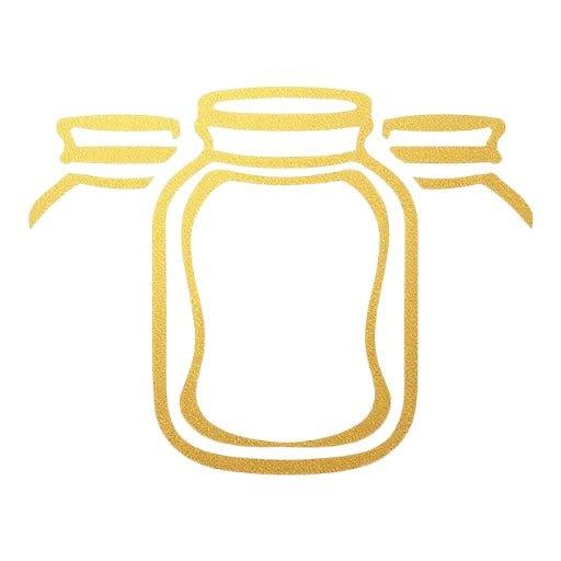 Goldene Glasbehälter für Nahrungsergänzungsmittel und Proteinpulver