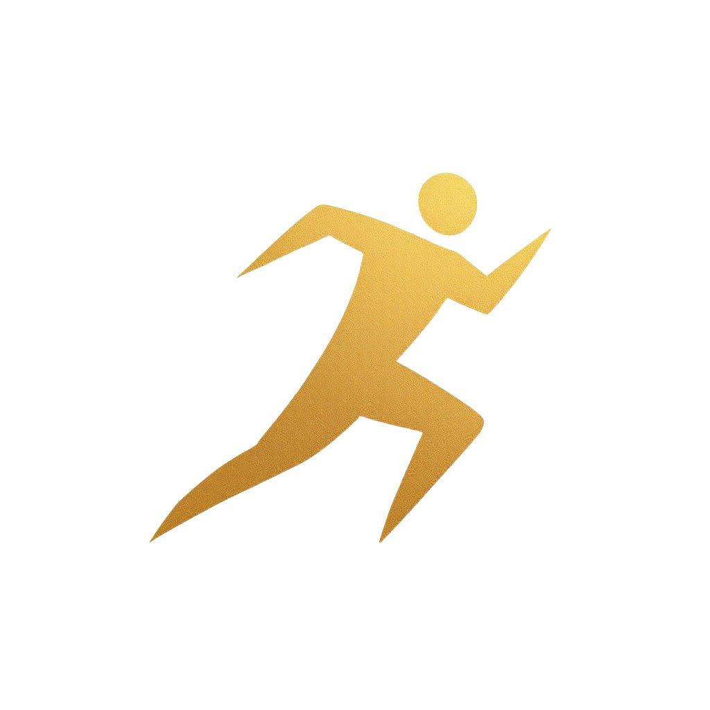 Goldener Läufer-Symbol für Fitness und Gesundheit