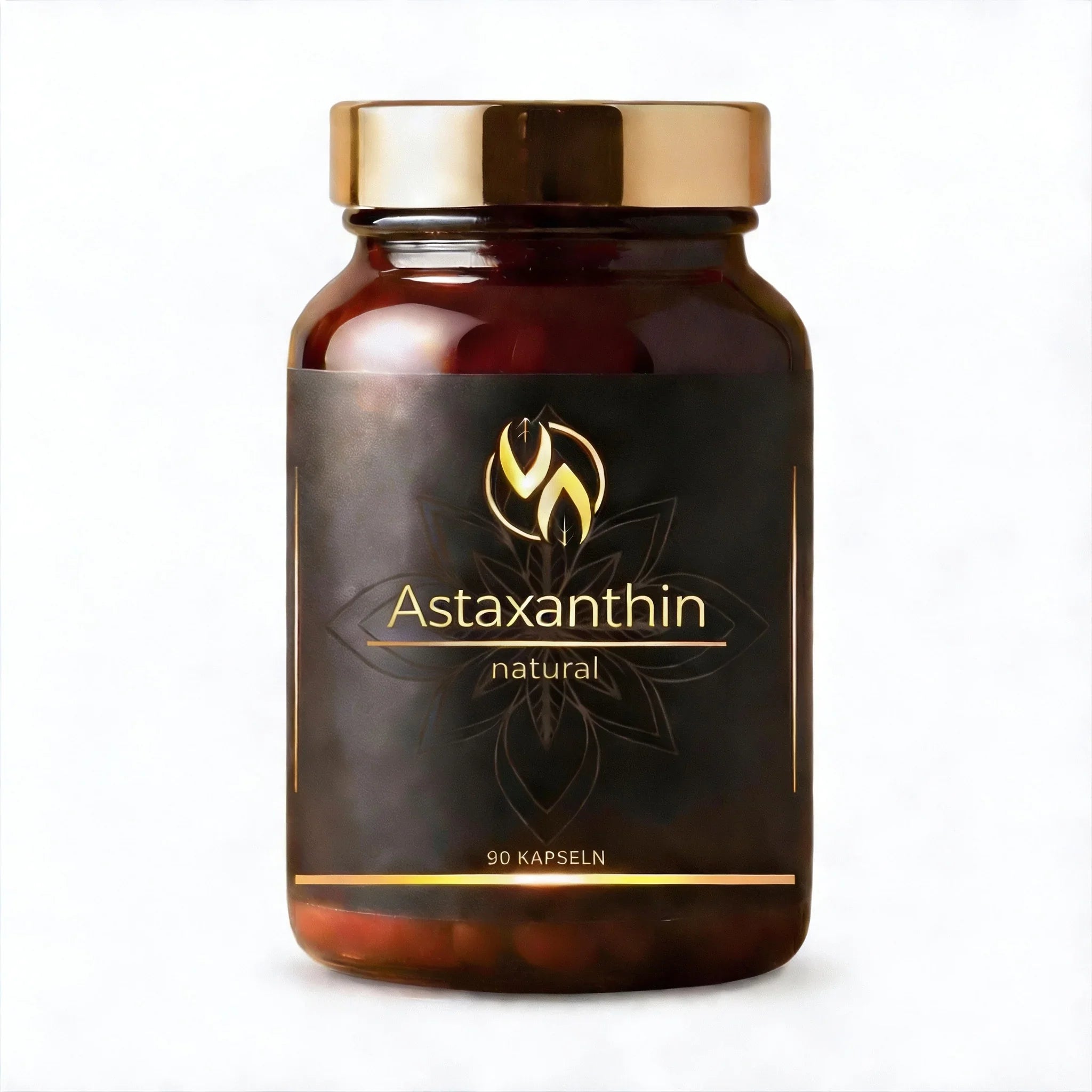 Astaxanthin natural 90 Kapseln, hochwertige Nahrungsergänzung mit goldenem Deckel