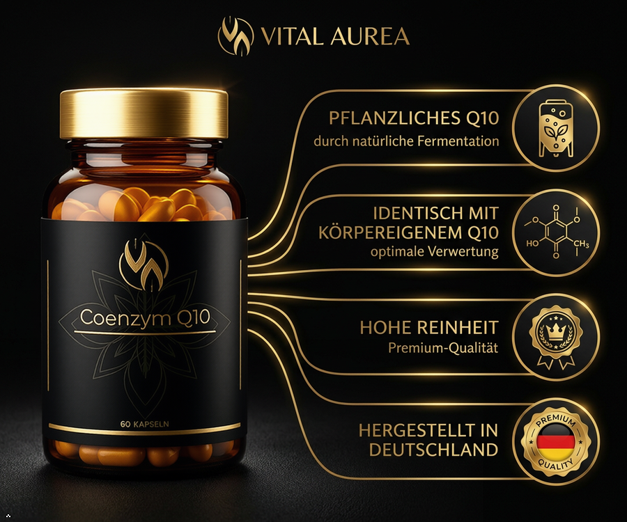 Coenzym Q10 Kapseln, pflanzlich, hochrein, in Deutschland hergestellt – Premium-Qualität für Gesundheit & Fitness