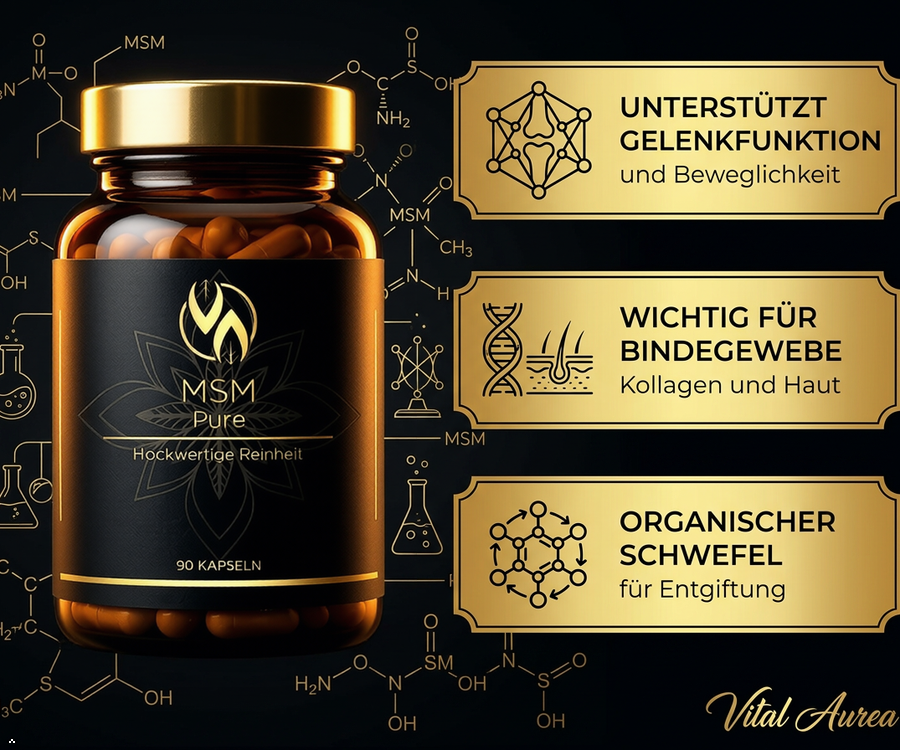 MSM Pure Kapseln für Gelenke, Bindegewebe und Entgiftung – hochwertige Nahrungsergänzung mit organischem Schwefel